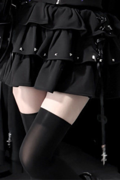 Dark Hooded Jacket + Skirt