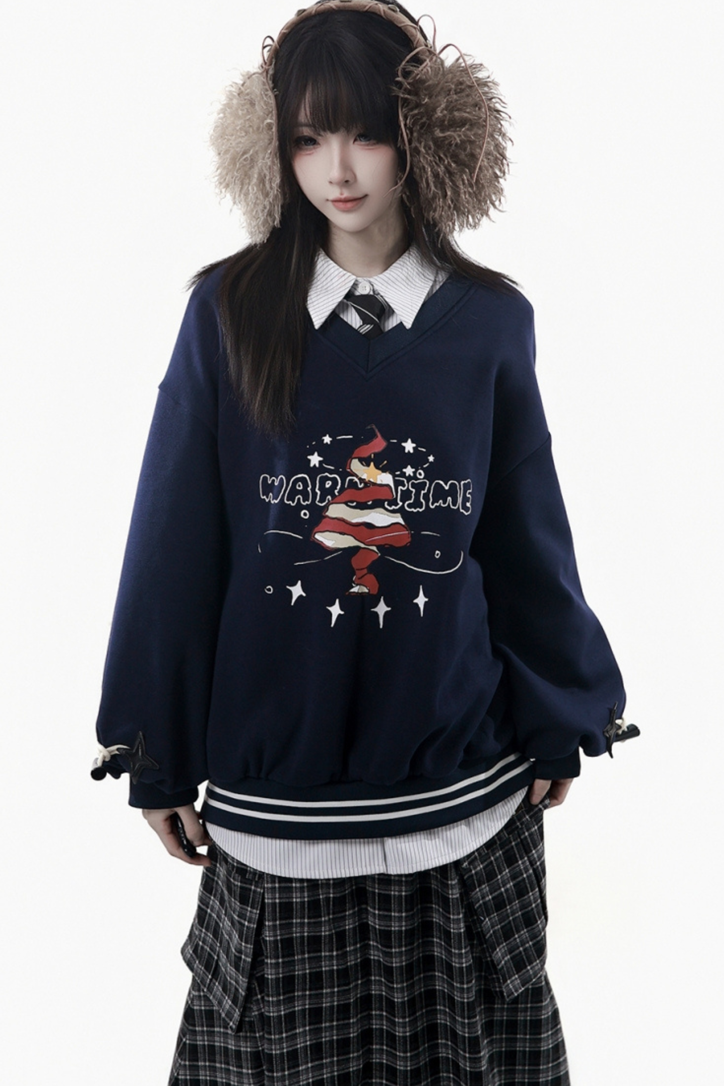 クリスマスフードコート+シャツ+スウェット+ロングスカート+パンツ