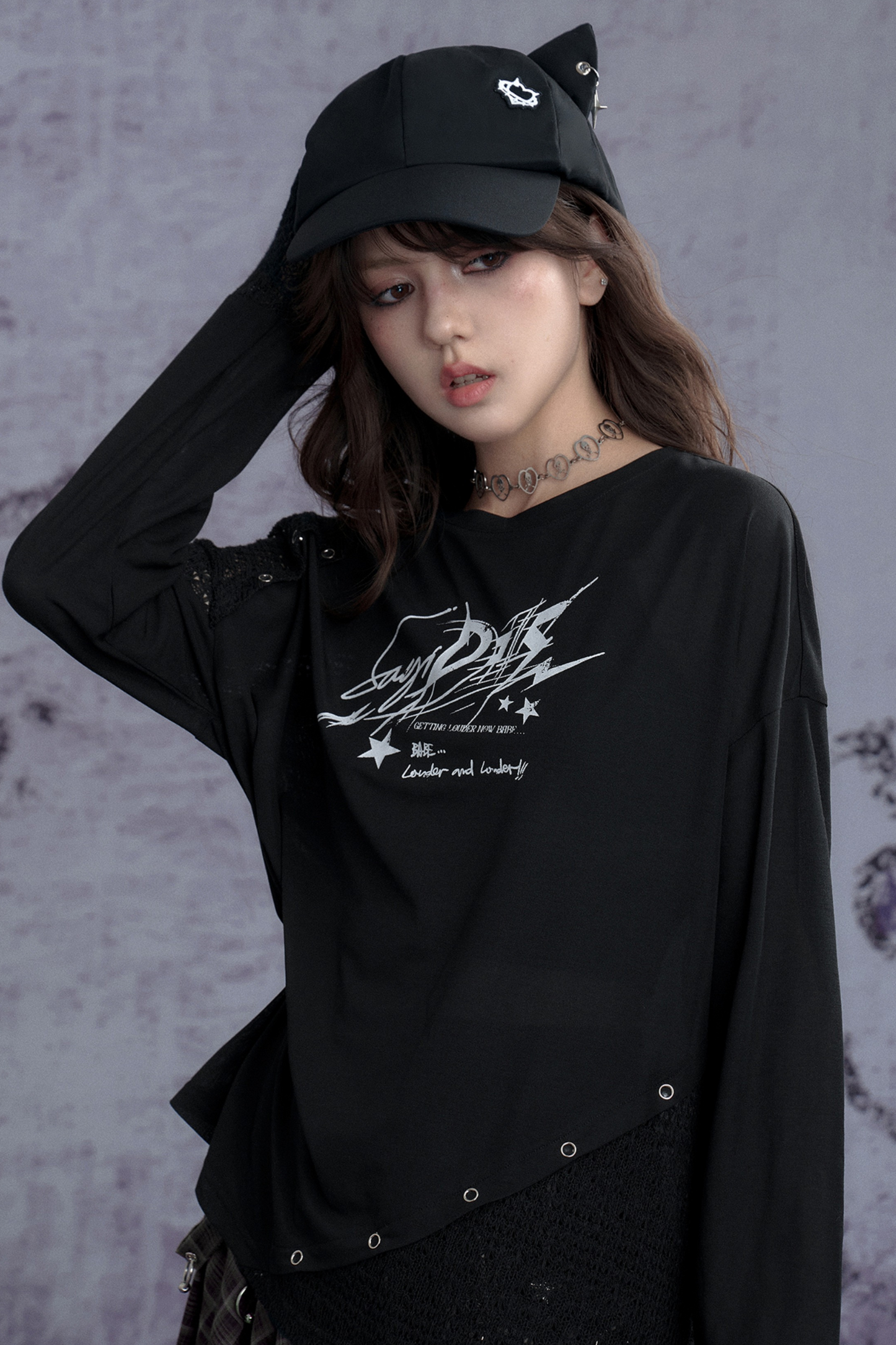 ダークパッチワークストリートスタイルトップス