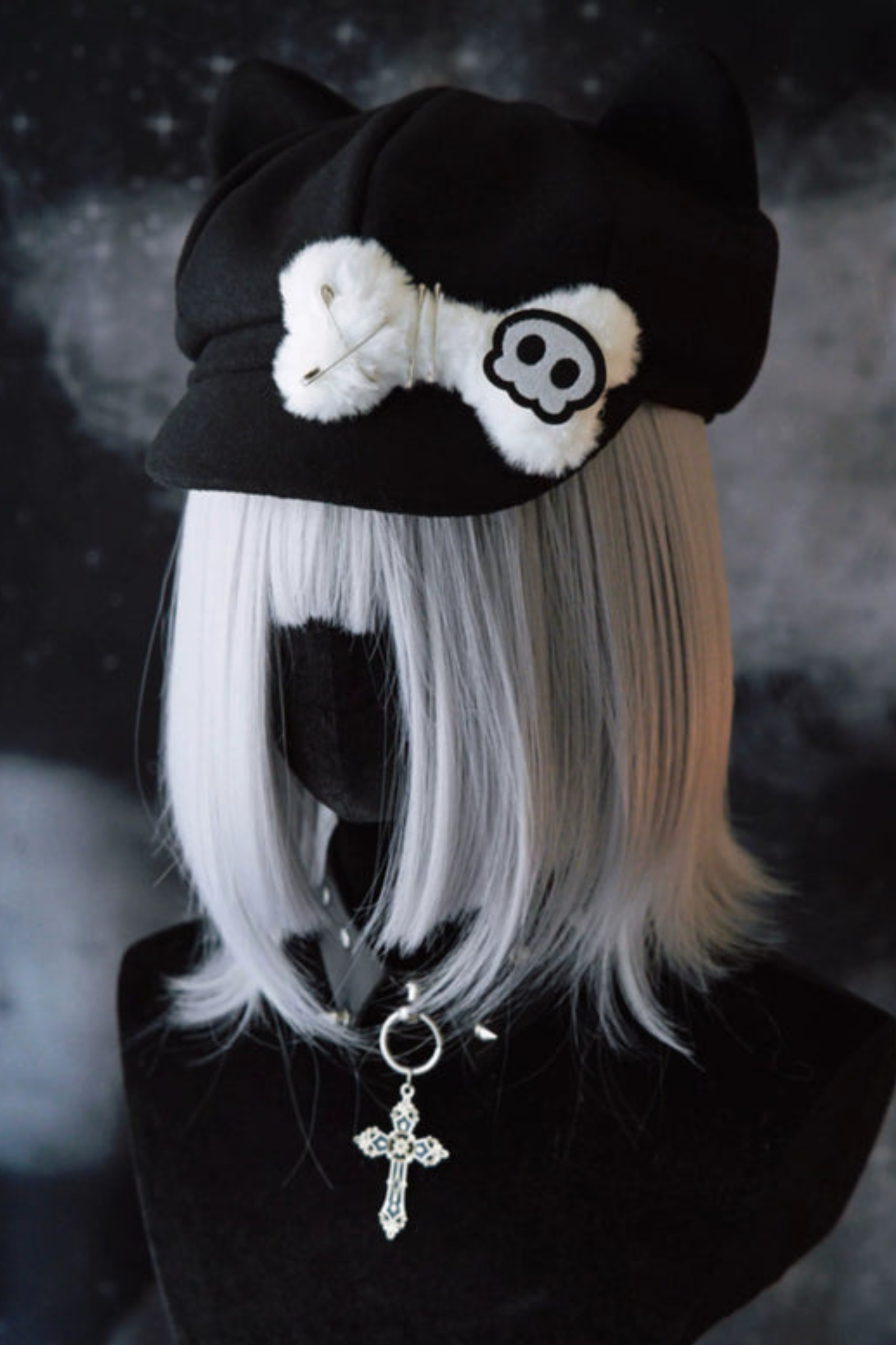 スケルトンボーンキャットイヤーハット