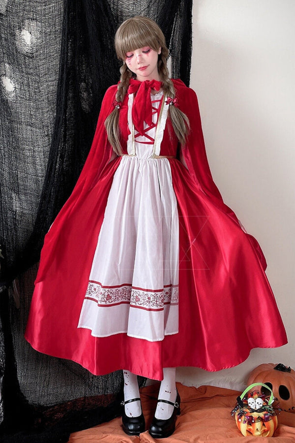 Little Red Riding Hood Cape Dress – Belchic Little Red Riding Hood Cape Dress – Belchic