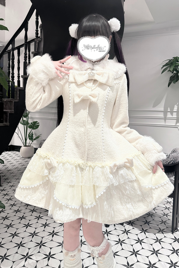 Girly Snow Ribbon Coat