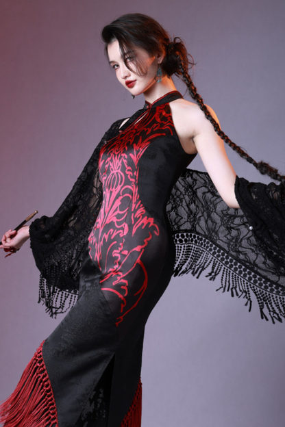 ダークファイアノースリーブドレス