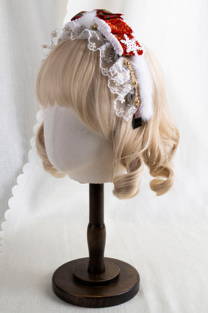 クリスマスレーススイートヘッドバンド+ハットクリップ+リボンクリップ