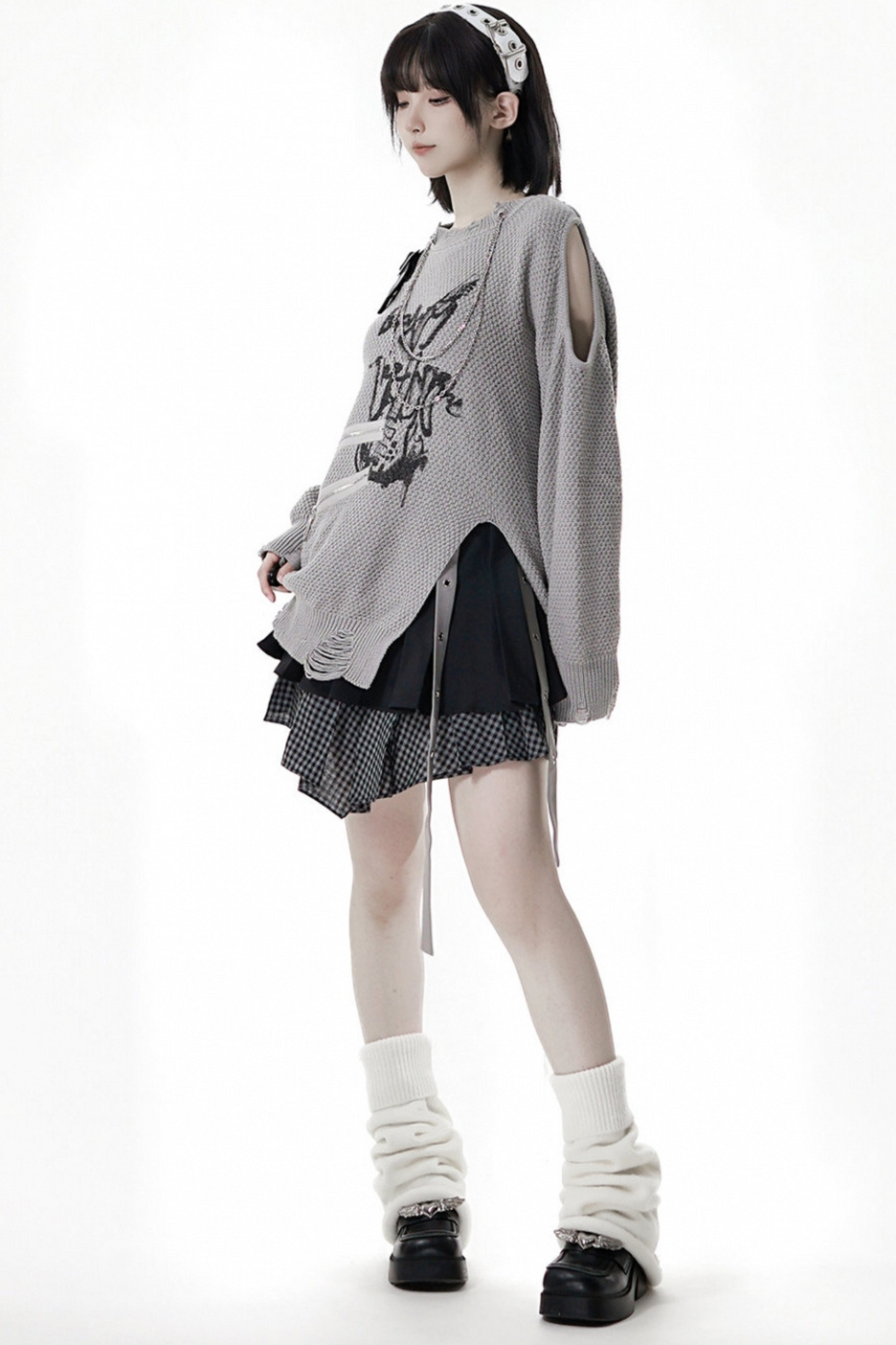 アシメルーズトップス+スカート+パンツ