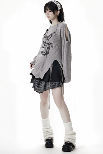 アシメルーズトップス+スカート+パンツ