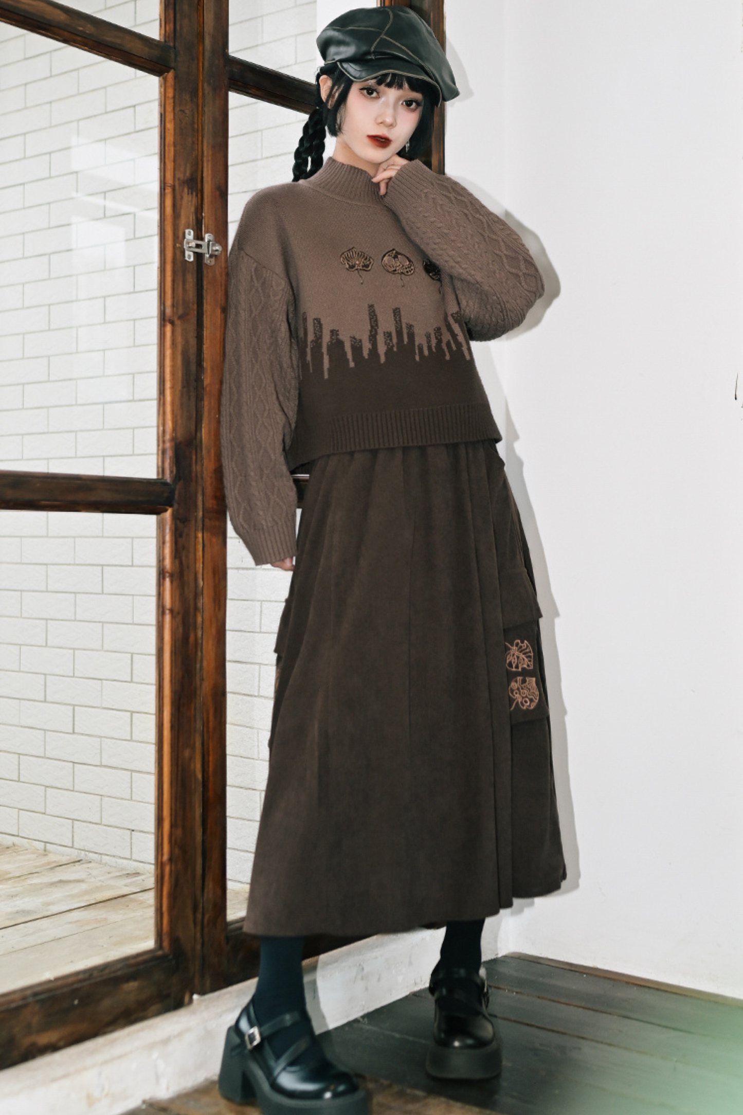 Bicolor Turtleneck Sweater