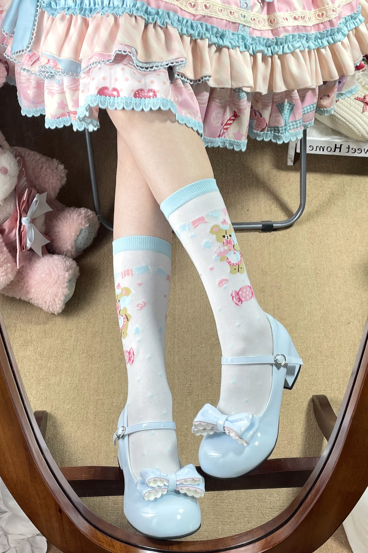 Sweet Lolita Bear Print Socks
