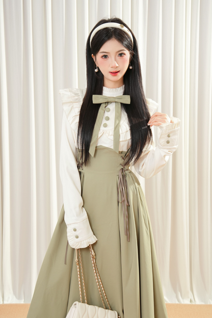 엘레강스 배색 프렌치 레트로 원피스