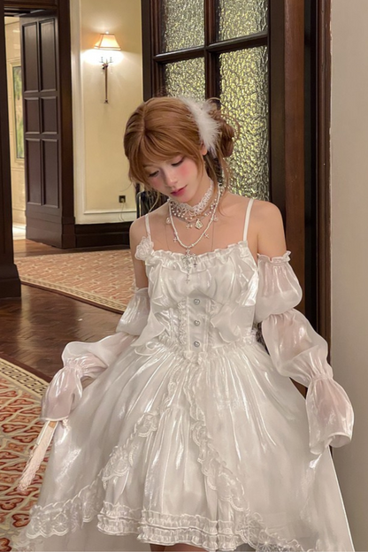 Heavy Shatindal Cami Sole Dress + Lace Asymmetrical Shawl