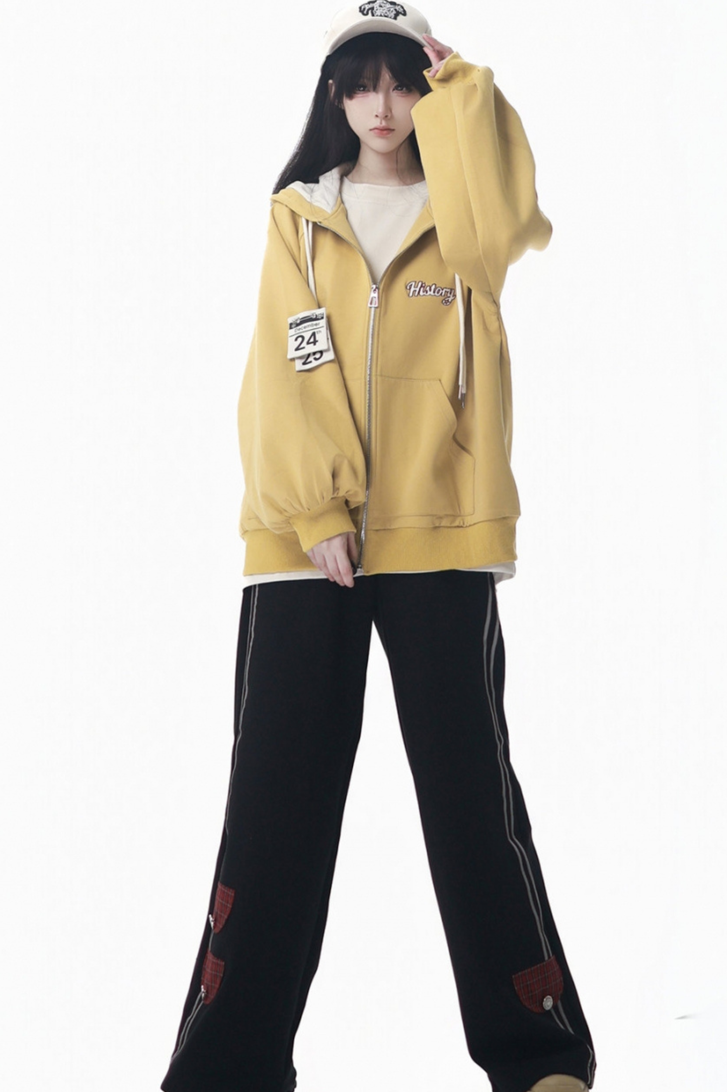 クリーミージャケット+Tシャツ+フードスウェット+スウェットパンツ