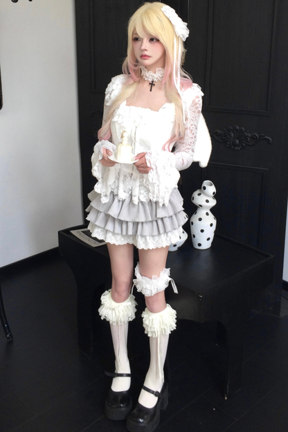 Lace Patchwork Long Sleeve Top