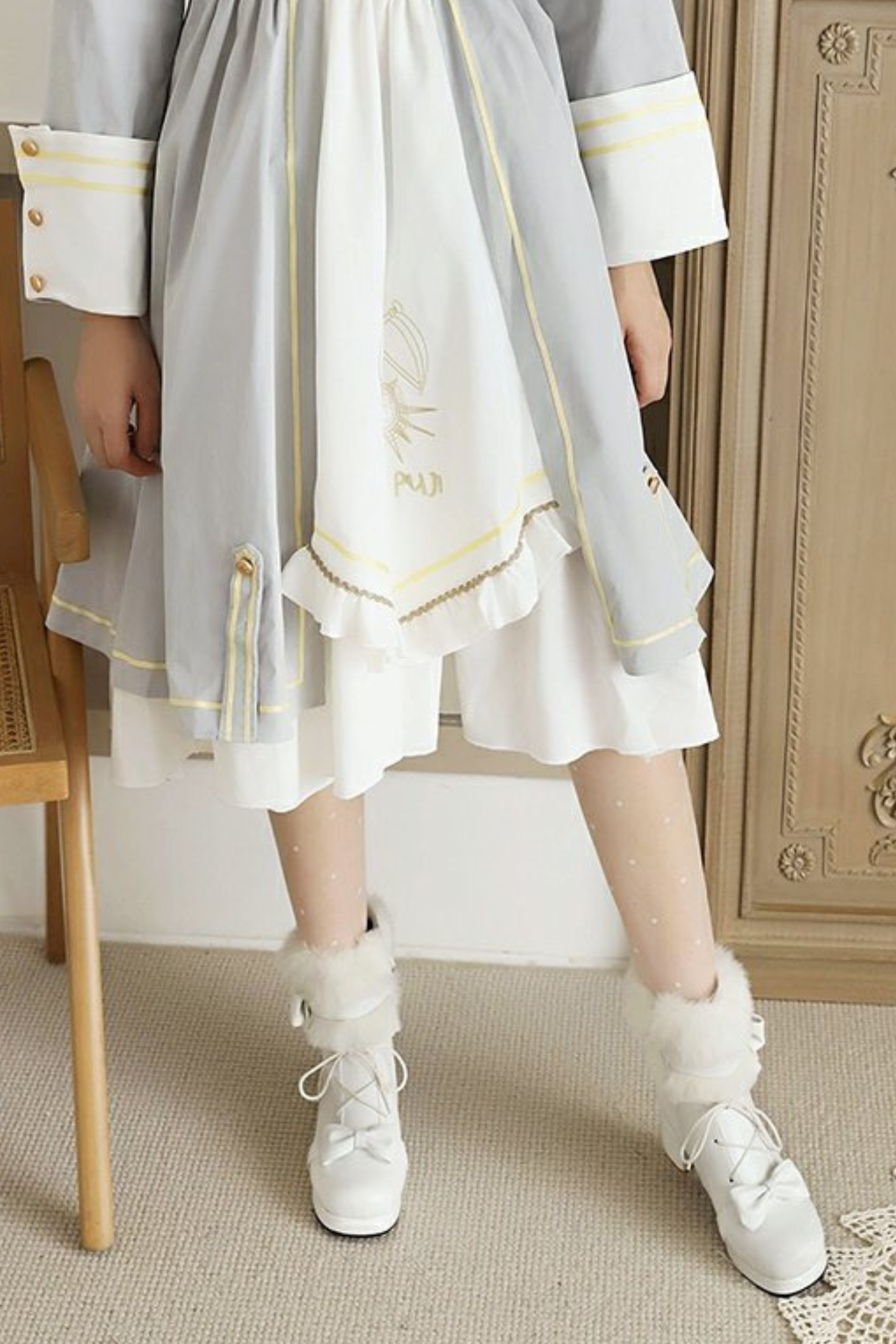 リボンファーロリータブーツ