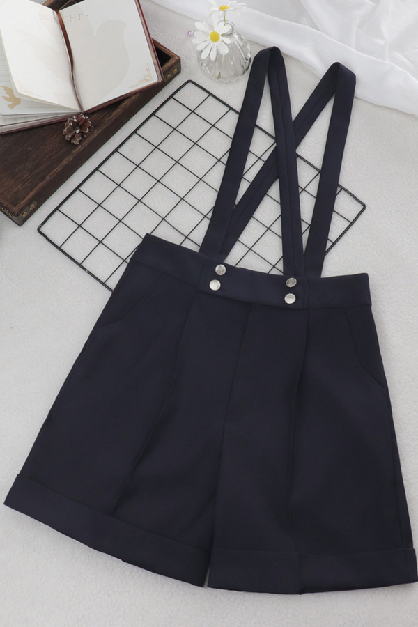 Matrosen-Hemd + Träger-Kurze Hose + Krawatte + Baskenmütze