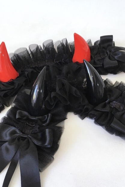 デビルホーンレースロリータヘッドバンド