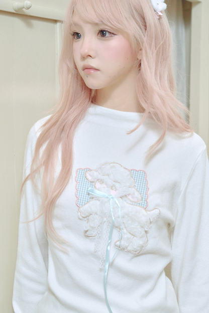 Sweet Lamb Ribbon Tight Top