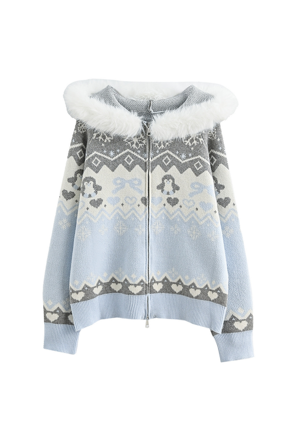 フェアアイランドスノーフレークニットジャケット