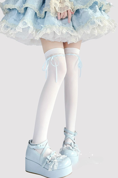 Ribbon Over-Knee Knee-High Socks