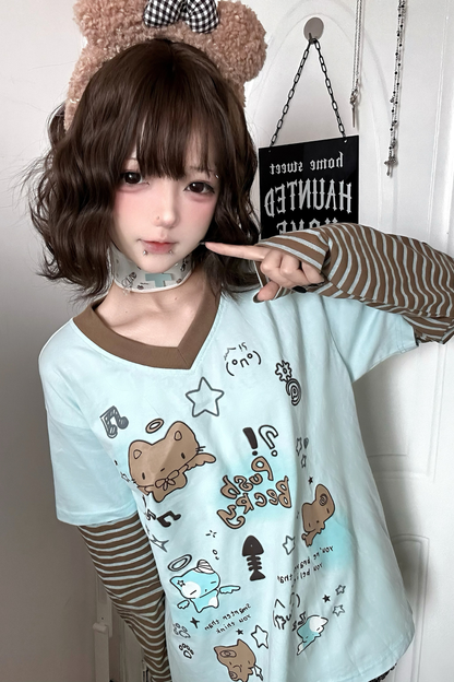 イラストボーダールーズトップス