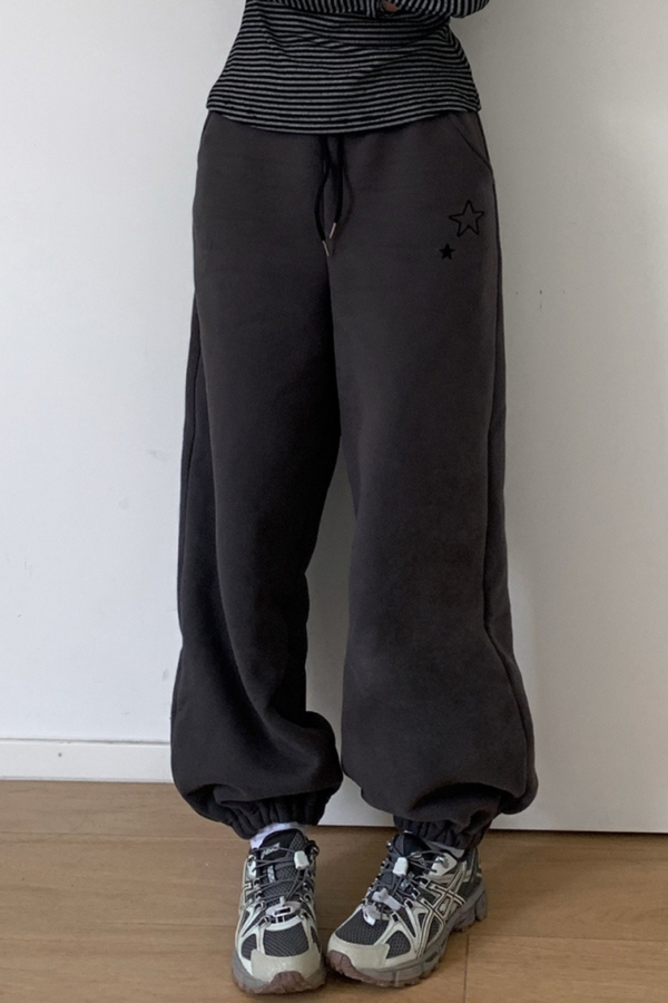 エンブロイダードスノーフレークサーマルパンツ