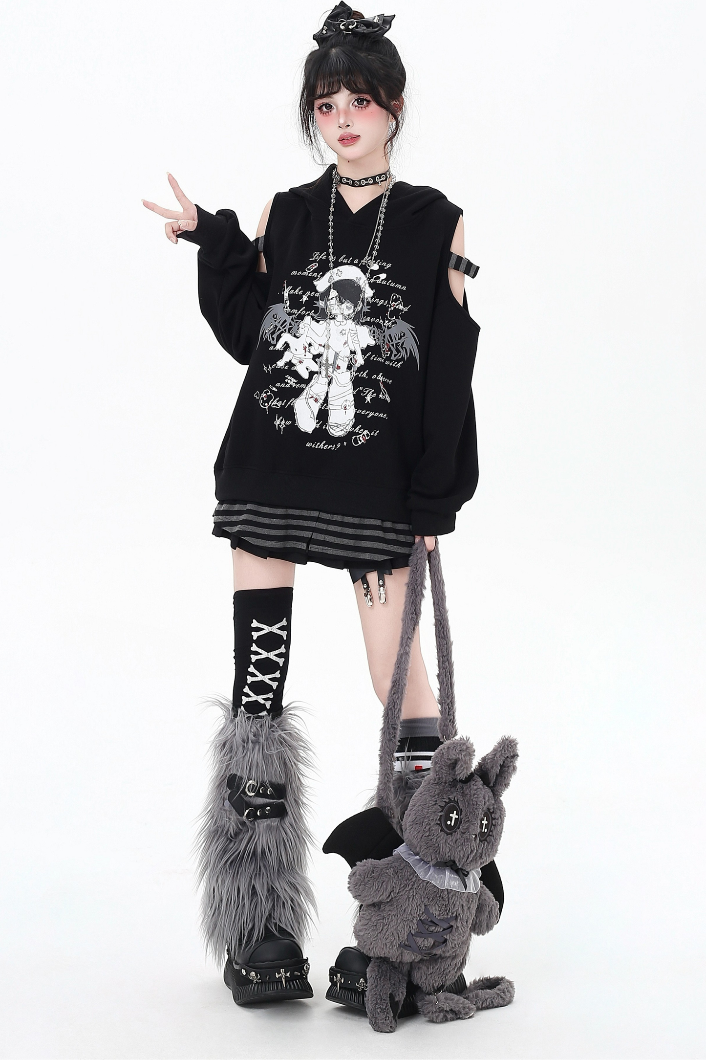 オフショルダールーズボーダートップス