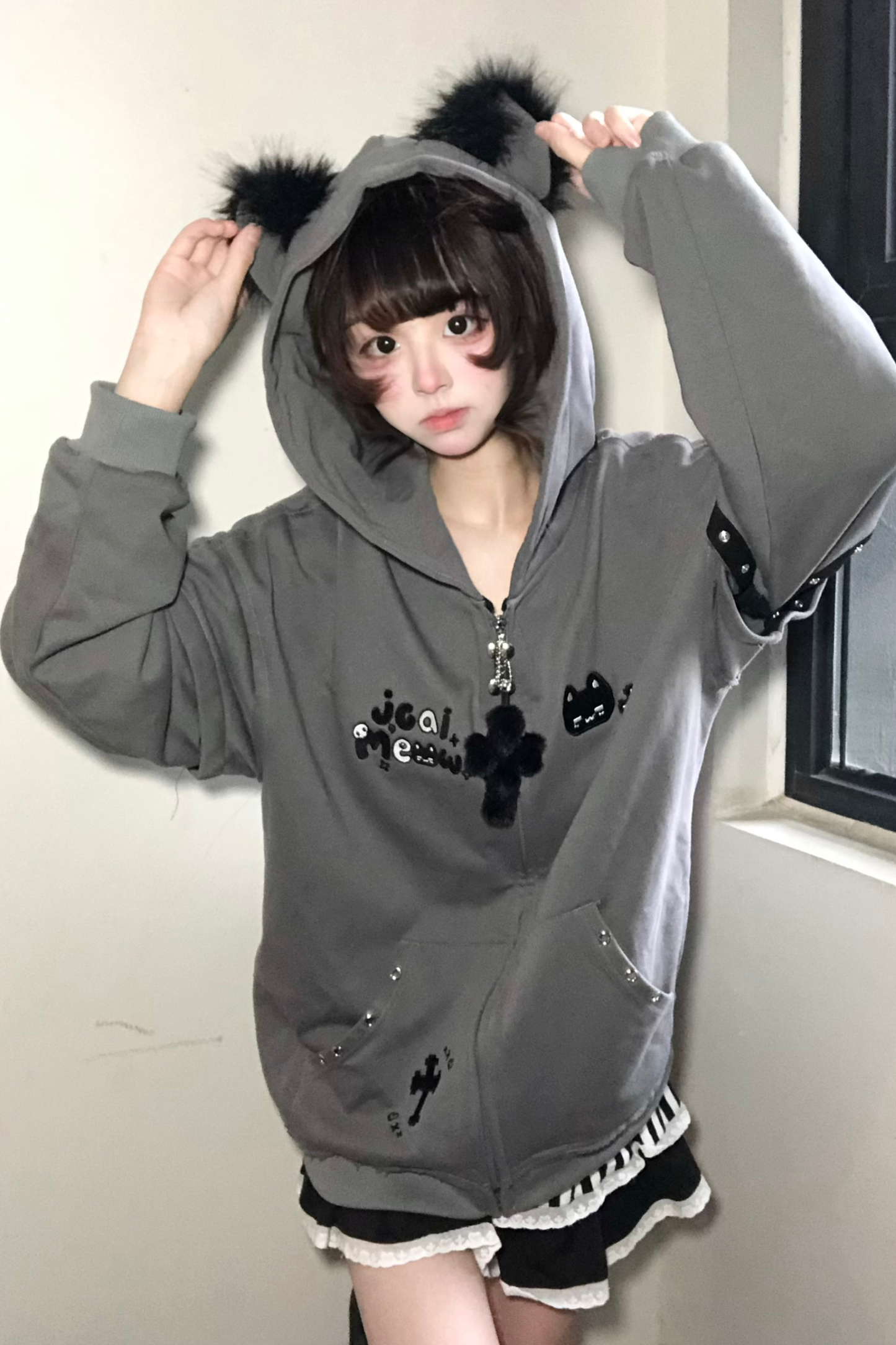 Mouse Hood Loose Hoodie