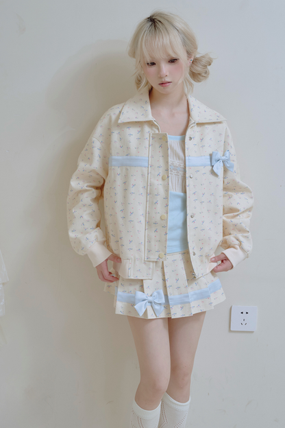 フラワーリボンジャケット＋プリーツスカート