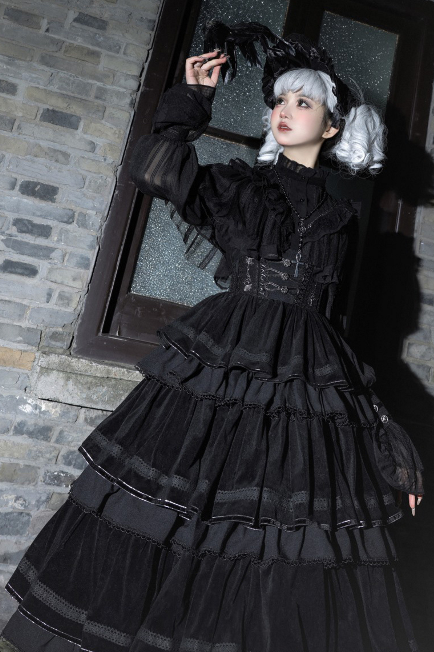 【予約商品】ロリータシャツ+フィッシュボーンスカート