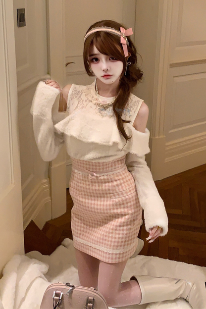 Sweet Powder Pure Off-the-shoulder Dress