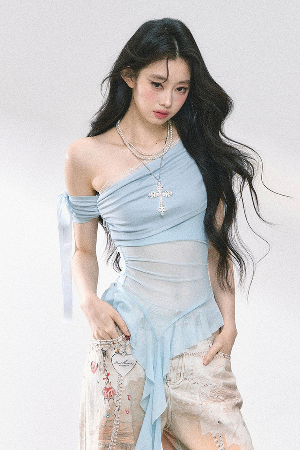 Sheer Off-the-shoulder Tops