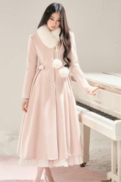 ビューティーウエストマークロングウールコート