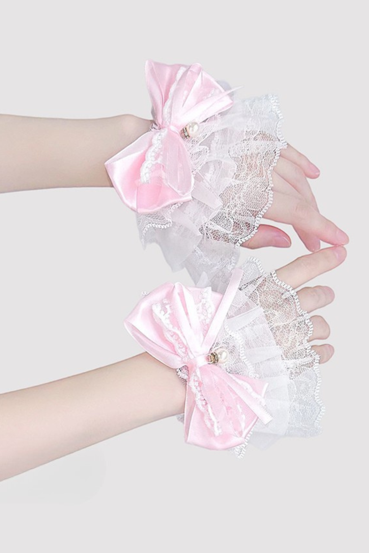 Lace Pearl Ribbon Lolita Sleeve
