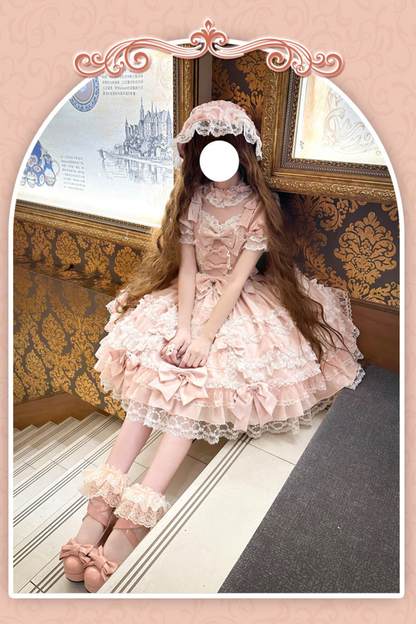 サークルクリームドールダブルパレスゴージャスドレス+ハット+チョーカー