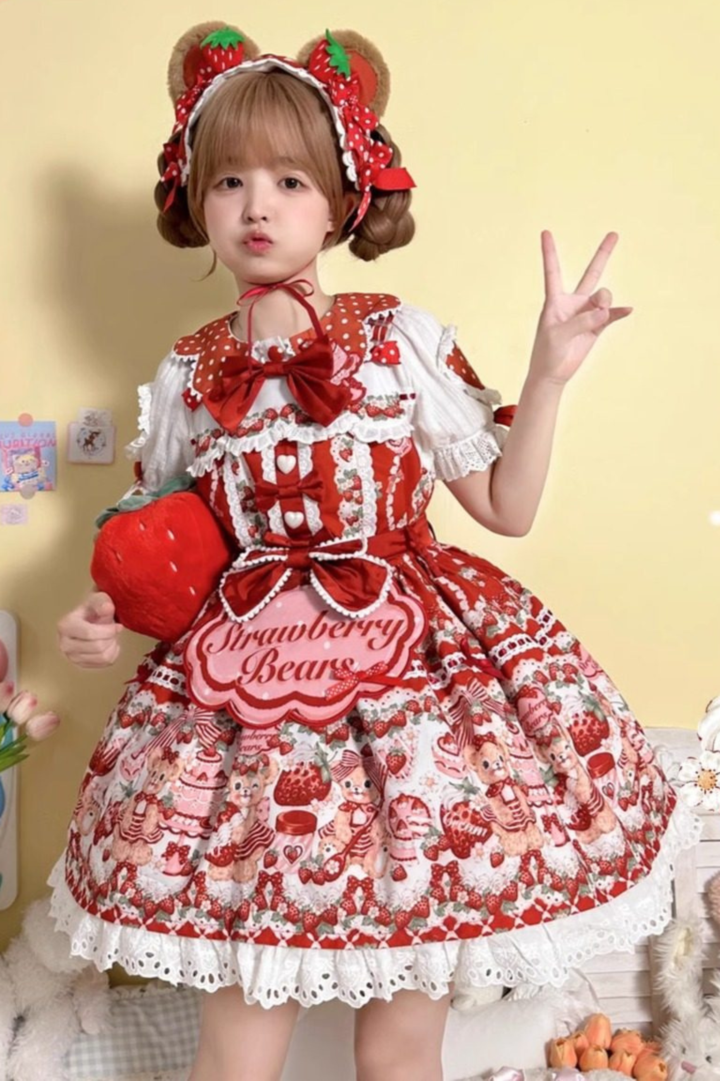 Lolita Striped Strawberry Dress