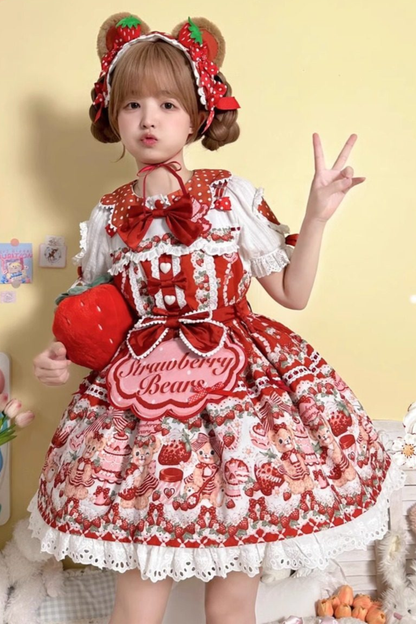 Lolita Striped Strawberry Dress