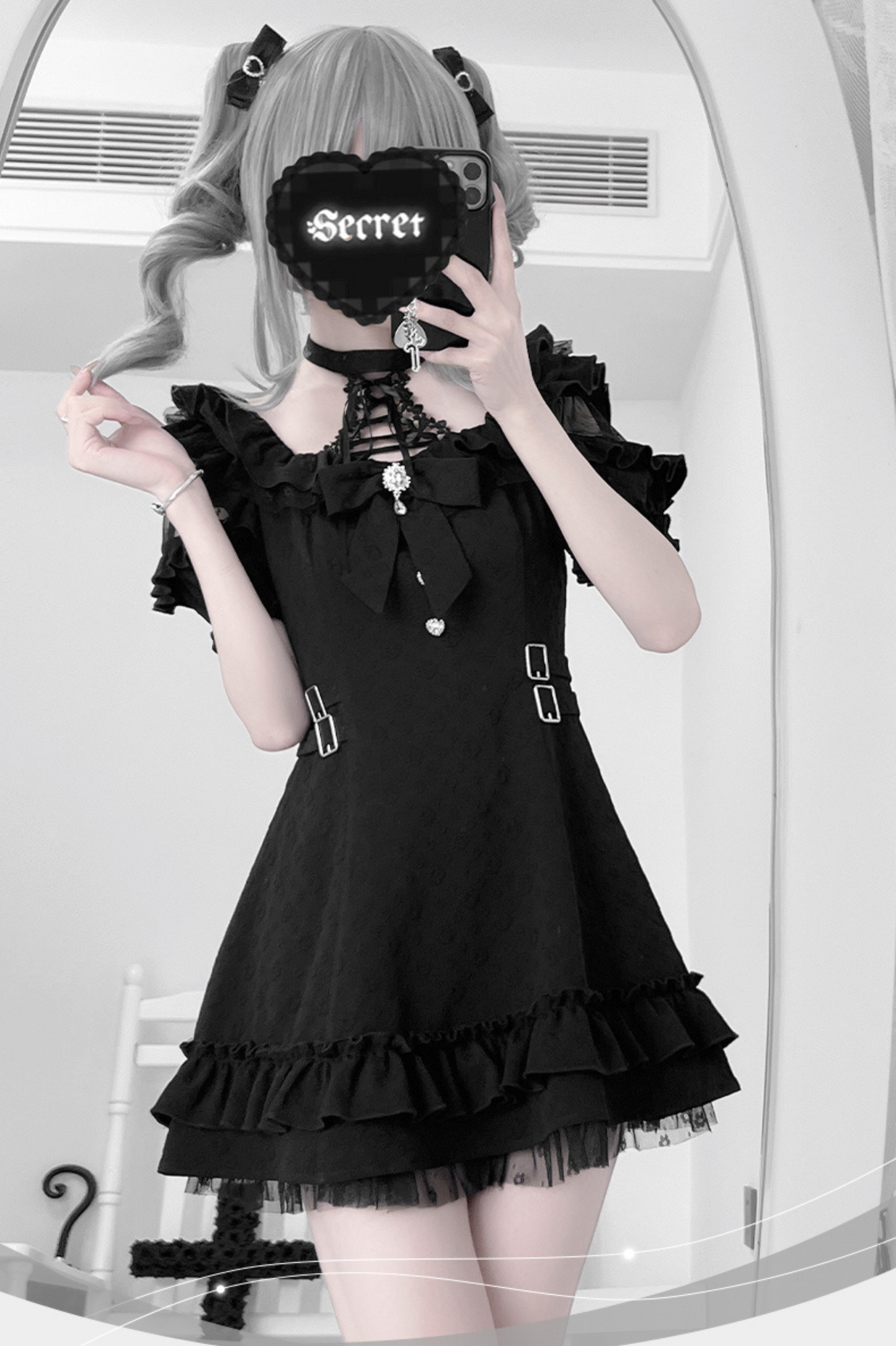 Source Monochrome Black Subculture Dress