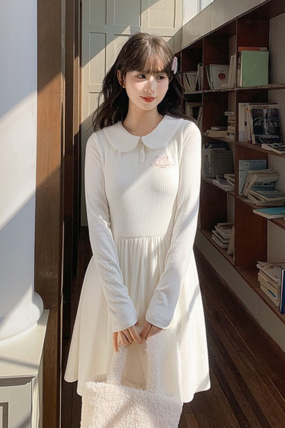 ミルクドールカラーフレンチニットドレス