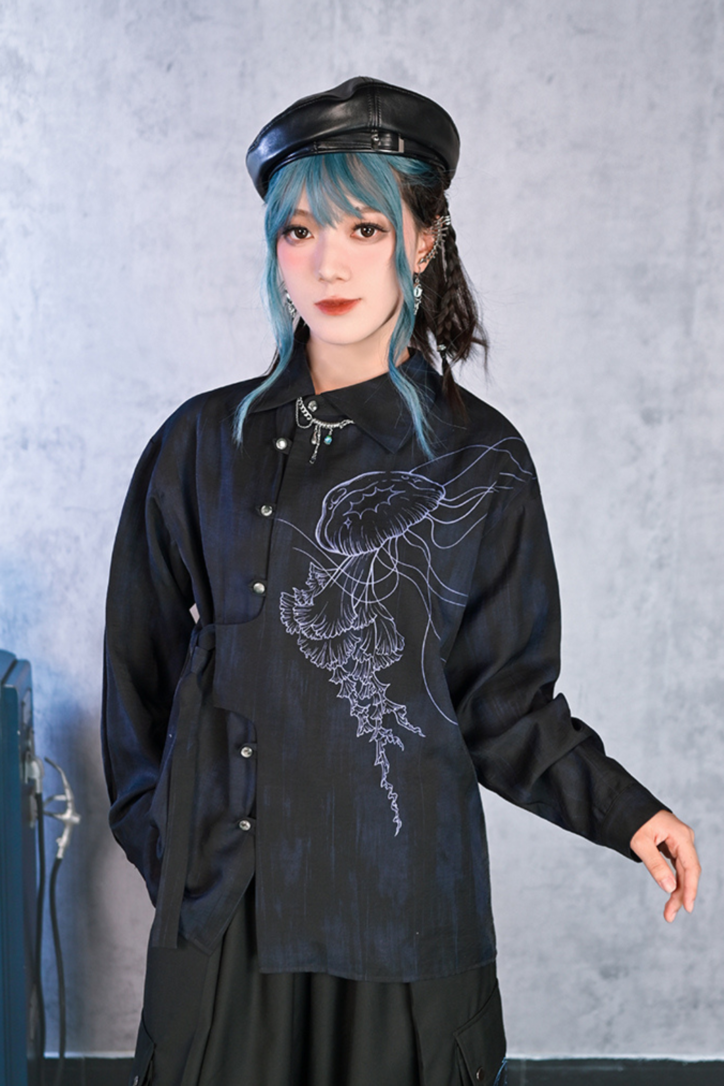 Asymmetrical Chinese design shirt