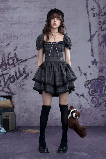 Dark Moon Fighting Bubble Sleeve Dress