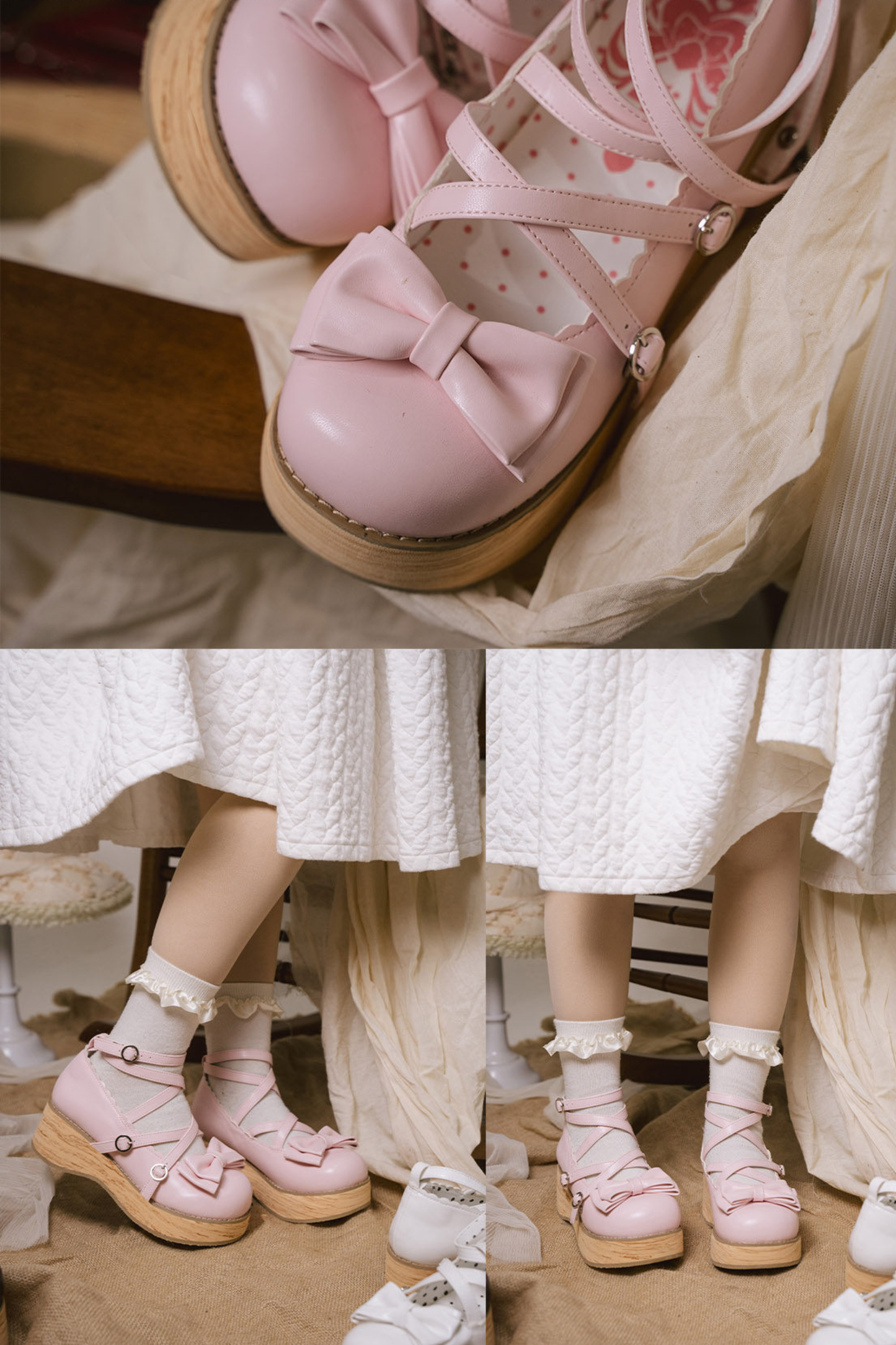 リボンフラットロリータシューズ