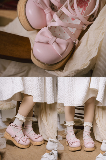 リボンフラットロリータシューズ