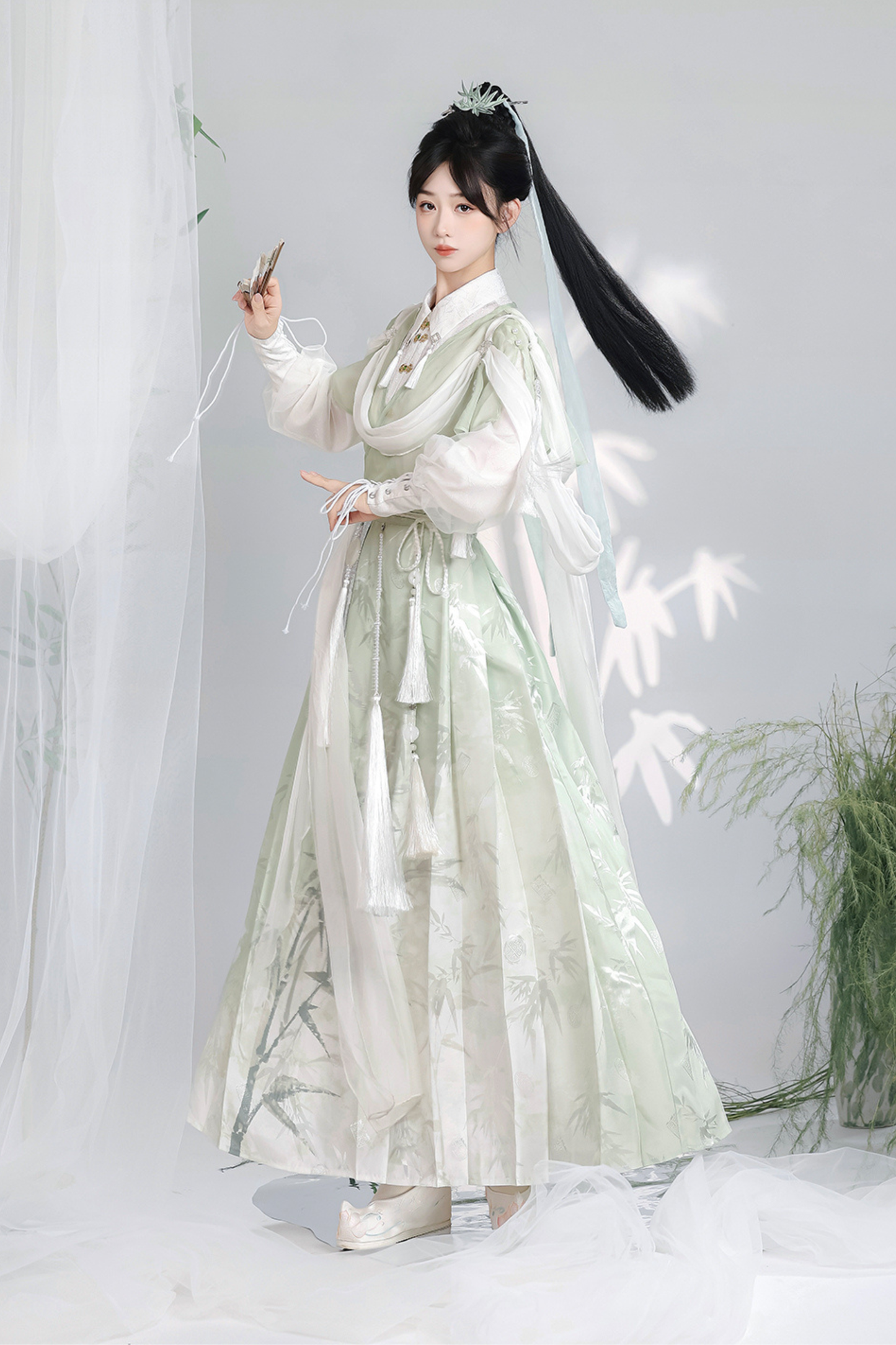 Forest Roman China Top + Outerwear + Skirt