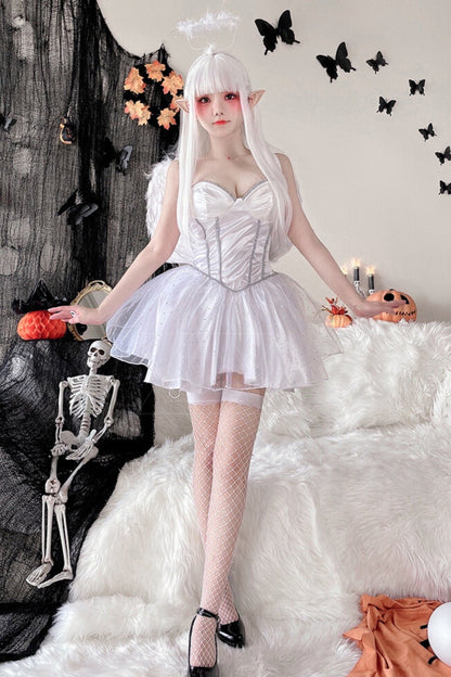 White Angel Ghost Bride Witch Dress Set