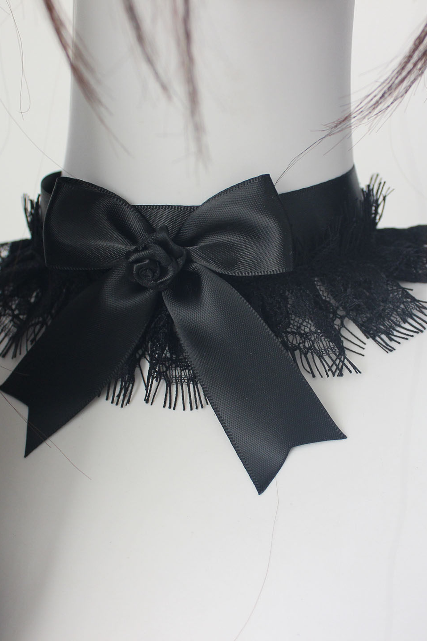 ダークレースゴシックハット+ベール+ヘアバンド+チョーカー+スリーブ