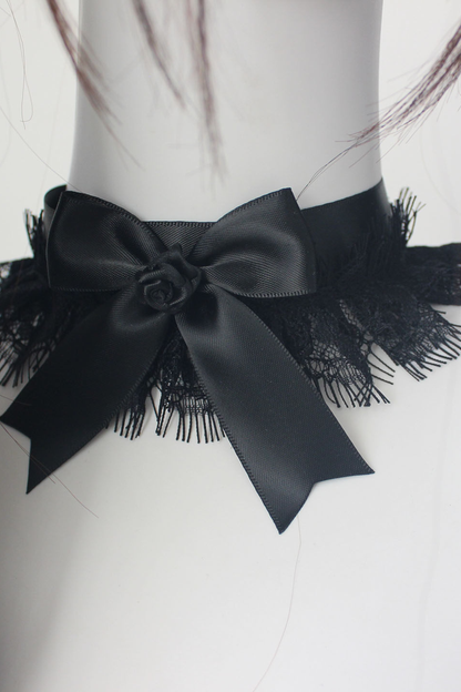 ダークレースゴシックハット+ベール+ヘアバンド+チョーカー+スリーブ