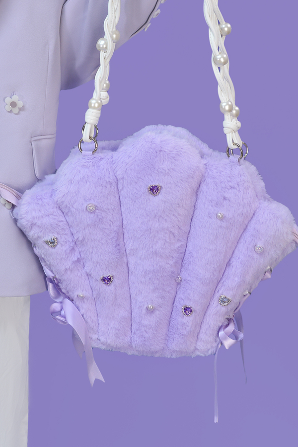 Shell Plush Crossbody Tote Bag
