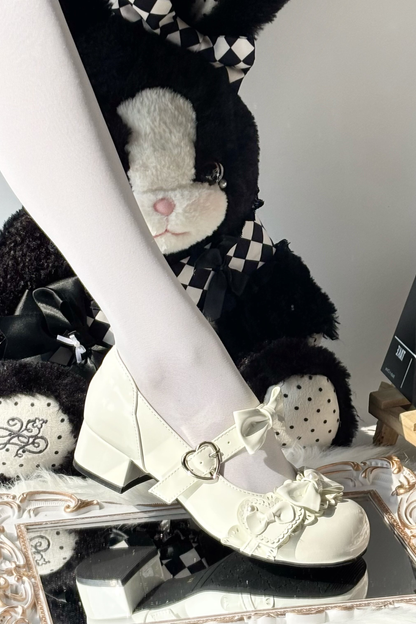 リボンムースケーキラウンドトゥロリータシューズ