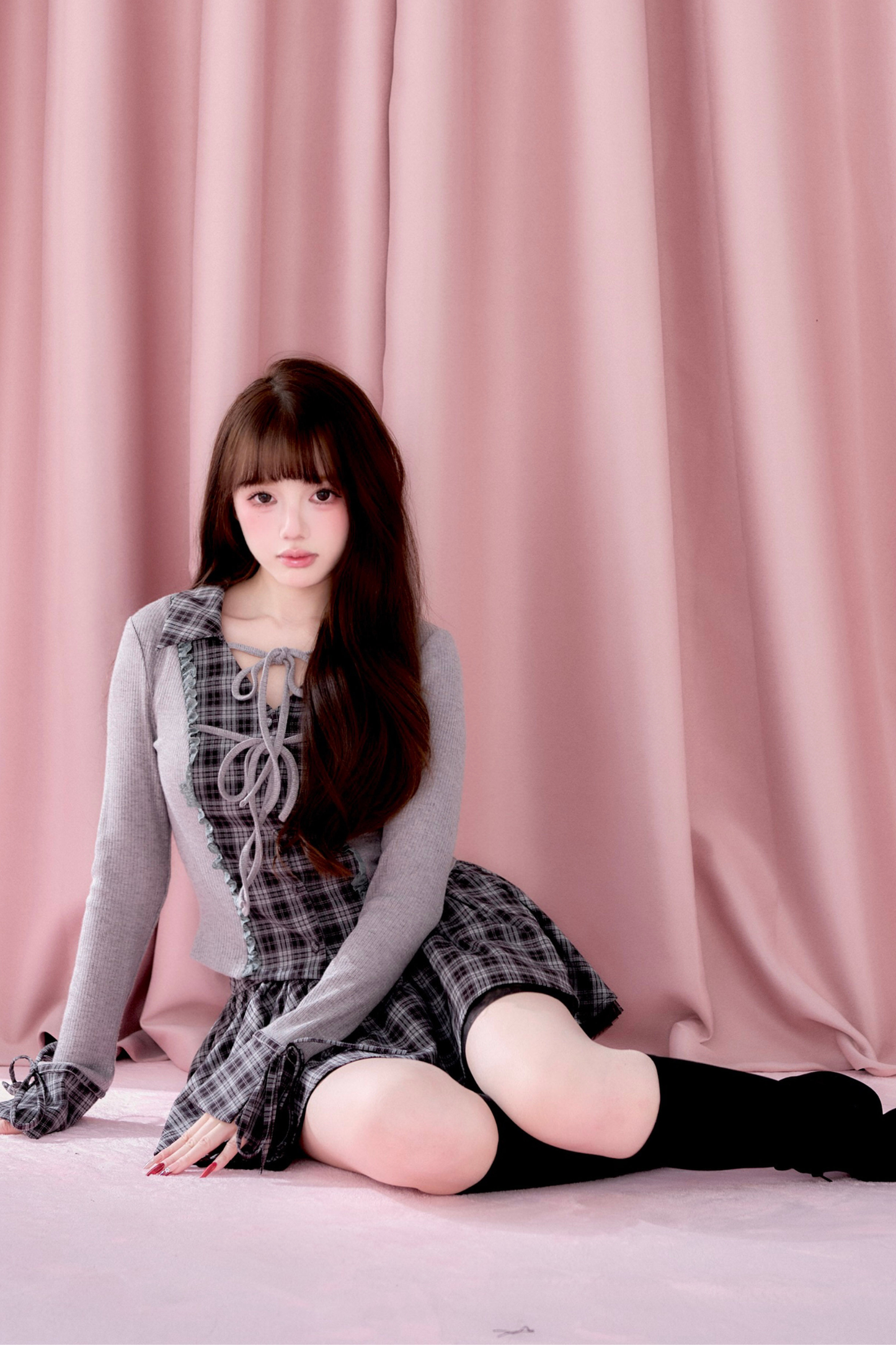 Plaid Ruffle Dress + Short Top