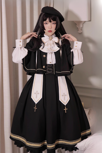 [Pre-order Deadline: August 30] Church Choir Gothic Cape Dress Set + Classical Blouse