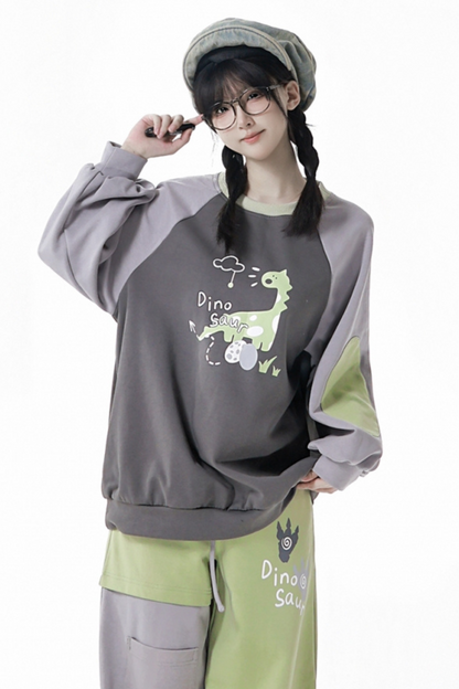 フォレストティーカジュアルフードスウェットス+スウェット+アシメパンツ+カジュアルパンツ